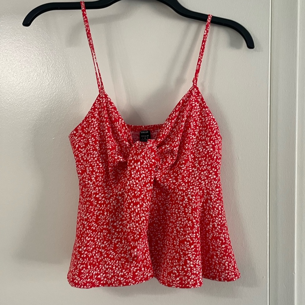 Red Peplum Top - Picture 2 of 4